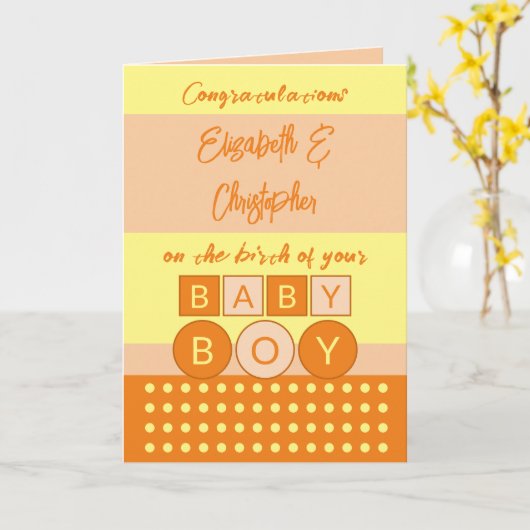 Namen Orange gelbe junge Junge hinzufügen Karte (Gelbe Blume)