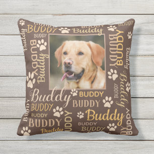 Namen personalisierter Fotos Brauner Hundebahn K Kissen