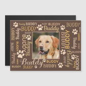 Namen personalisierter Fotos | Dog Card Magnet (Vorne/Hinten)