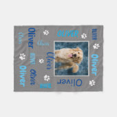 Namen personalisierter Fotos | Grauer Hund Fleecedecke (Vorderseite (Horizontal))