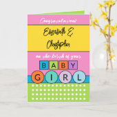 Namen Rosa grünes neues Mädchen hinzufügen Karte (Gelbe Blume)