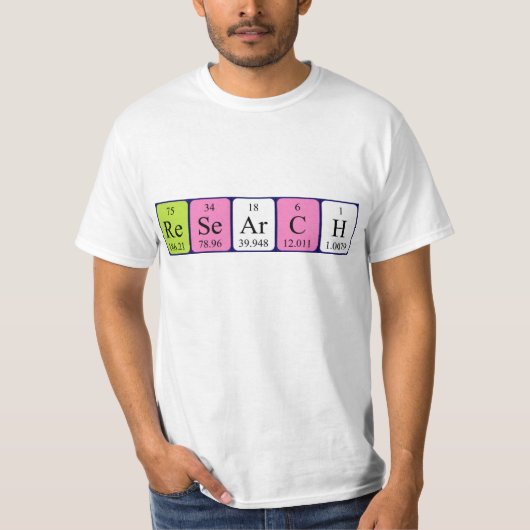 Namen-Shirt der periodischen Tabelle der Forschung T-Shirt (Vorderseite)