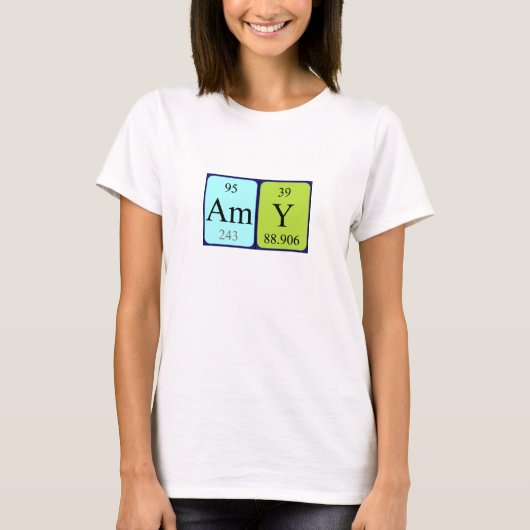 Namen-Shirt der periodischen Tabelle des Amy T-Shirt (Vorderseite)