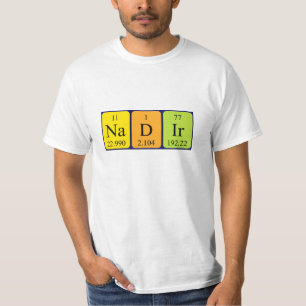 Namen-Shirt der periodischen Tabelle des Nadir T-Shirt