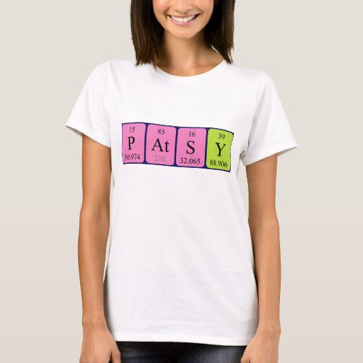 Namen-Shirt der periodischen Tabelle des Patsy T-Shirt (Vorderseite)