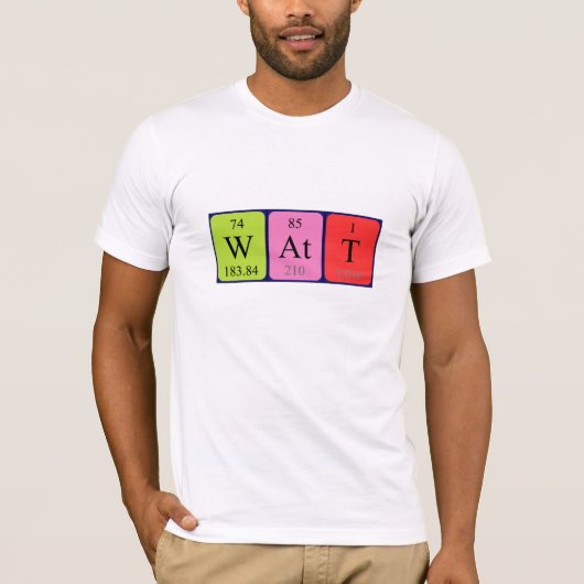 Namen-Shirt der periodischen Tabelle des Watts T-Shirt (Vorderseite)