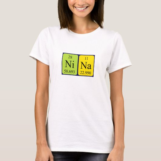 Namen-Shirt periodischer Tabelle Nina T-Shirt (Vorderseite)