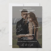 Namen Skriptkalligrafie, Foto für weiße Verlobung Einladung (Vorderseite)