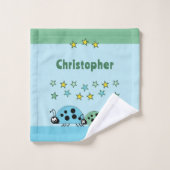 Namen Sterne ladybugs grüne blaue Kinder hinzufüge Waschlappen (Waschlappen)