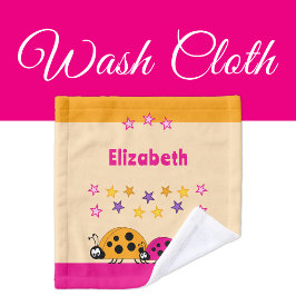 Namen Sterne ladybugs rosa orange Kinder hinzufüge Waschlappen