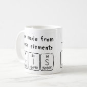 Namen-Tasse der periodischen Tabelle der Iris Kaffeetasse (Vorderseite Links)