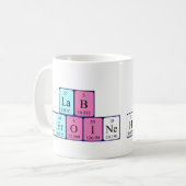 Namen-Tasse der periodischen Tabelle der Kaffeetasse (Vorderseite Links)