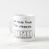 Namen-Tasse der periodischen Tabelle der Piers Kaffeetasse (Vorderseite Links)