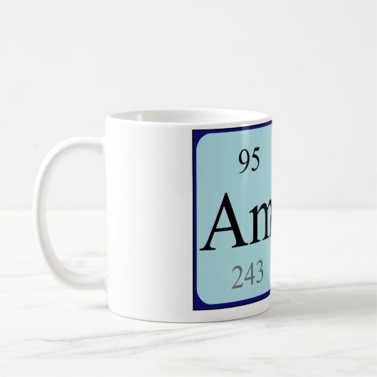 Namen-Tasse der periodischen Tabelle des Amy Kaffeetasse (Links)