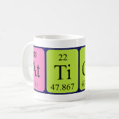 Namen-Tasse der periodischen Tabelle des Atticus Kaffeetasse (Vorderseite Links)
