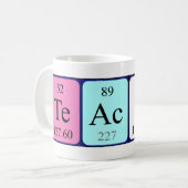 Namen-Tasse der periodischen Tabelle des Lehrers Kaffeetasse (Vorderseite Links)