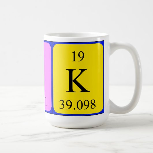 Namen-Tasse der periodischen Tabelle des Nicks Kaffeetasse (Rechts)