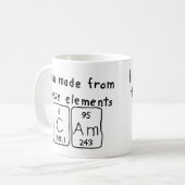 Namen-Tasse der periodischen Tabelle des Nockens Kaffeetasse (Vorderseite Links)