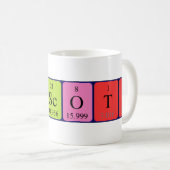 Namen-Tasse der periodischen Tabelle des Prescott Kaffeetasse (VorderseiteRechts)