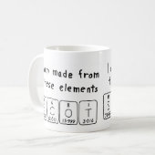 Namen-Tasse der periodischen Tabelle des Schotten Kaffeetasse (Vorderseite Links)