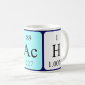 Namen-Tasse der periodischen Tabelle des Trainers Kaffeetasse (VorderseiteRechts)