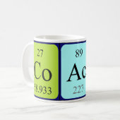 Namen-Tasse der periodischen Tabelle des Trainers Kaffeetasse (Vorderseite Links)