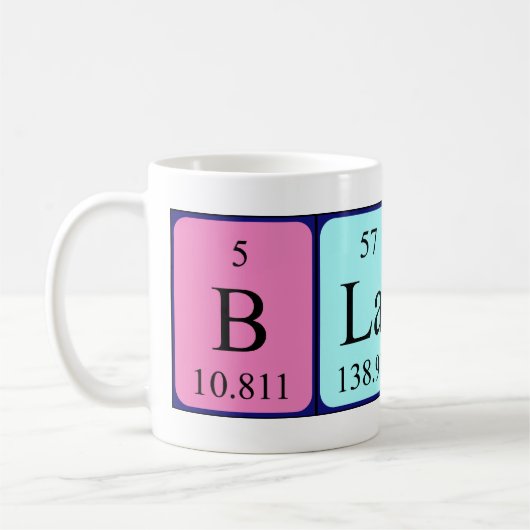 Namen-Tasse periodischer Tabelle Blaise Kaffeetasse (Links)