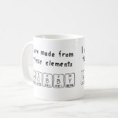 Namen-Tasse periodischer Tabelle Bobbys Kaffeetasse (Vorderseite Links)