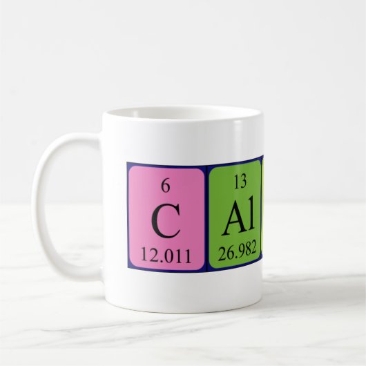 Namen-Tasse periodischer Tabelle Calvins Kaffeetasse (Links)