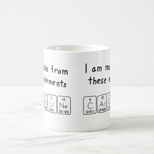 Namen-Tasse periodischer Tabelle Caroline Kaffeetasse (Mittel)