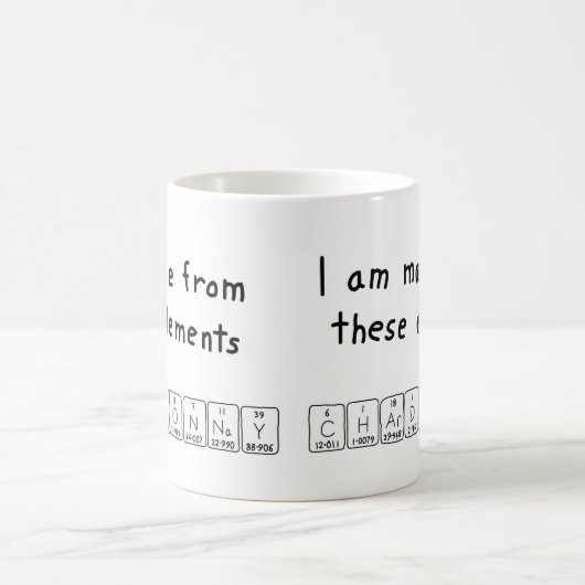 Namen-Tasse periodischer Tabelle Chardonnays Kaffeetasse (Mittel)