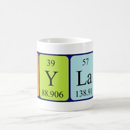 Namen-Tasse periodischer Tabelle Dylans Kaffeetasse (Mittel)
