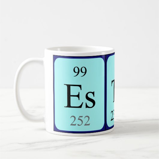 Namen-Tasse periodischer Tabelle Esthers Kaffeetasse (Links)