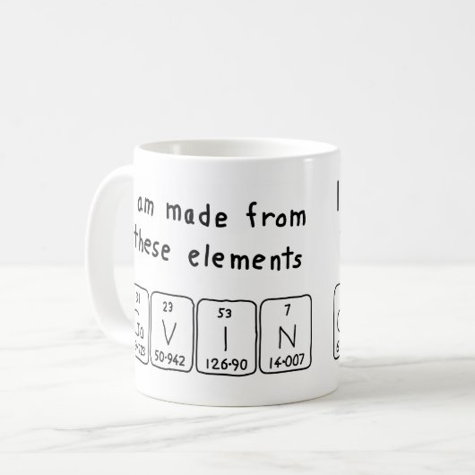 Namen-Tasse periodischer Tabelle Gavin Kaffeetasse (Vorderseite Links)