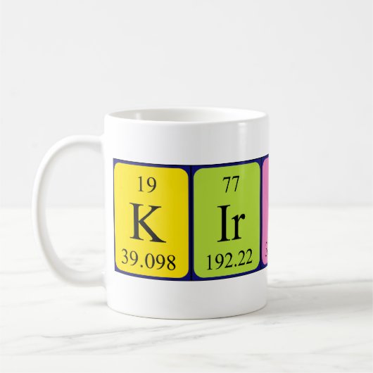 Namen-Tasse periodischer Tabelle Kirsten Kaffeetasse (Links)
