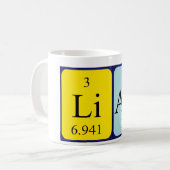 Namen-Tasse periodischer Tabelle Liam Kaffeetasse (Vorderseite Links)