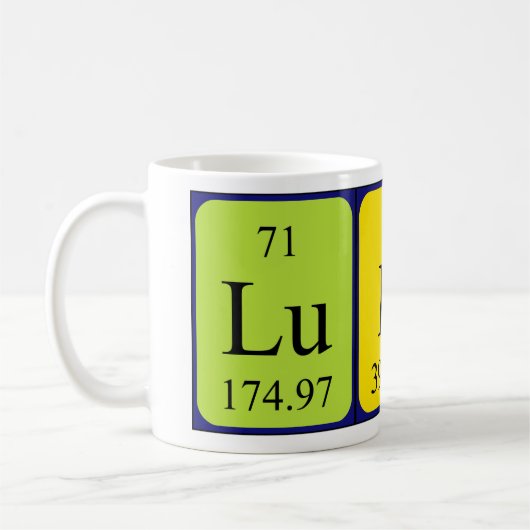Namen-Tasse periodischer Tabelle Lukas Kaffeetasse (Links)