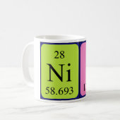 Namen-Tasse periodischer Tabelle NIC Kaffeetasse (Vorderseite Links)
