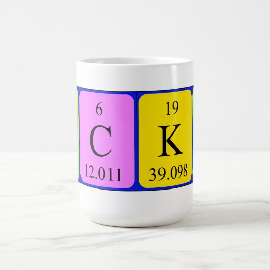 Namen-Tasse periodischer Tabelle Nicky Kaffeetasse (Mittel)