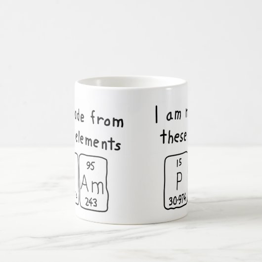 Namen-Tasse periodischer Tabelle PAM Kaffeetasse (Mittel)