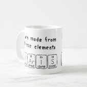 Namen-Tasse periodischer Tabelle Paris Kaffeetasse (Vorderseite Links)