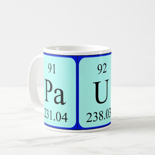 Namen-Tasse periodischer Tabelle Paulas Kaffeetasse (Vorderseite Links)