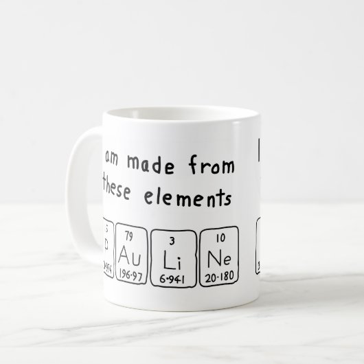 Namen-Tasse periodischer Tabelle Pauline Kaffeetasse (Vorderseite Links)