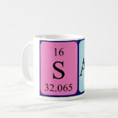 Namen-Tasse periodischer Tabelle Sams Kaffeetasse (Vorderseite Links)