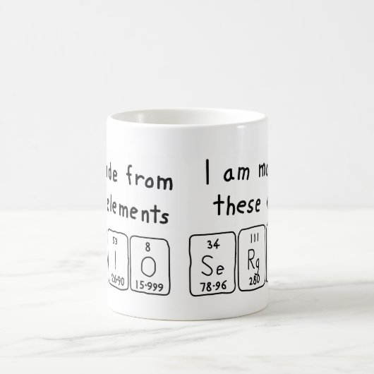 Namen-Tasse periodischer Tabelle Sergio Kaffeetasse (Mittel)