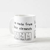 Namen-Tasse periodischer Tabelle Soren Kaffeetasse (Vorderseite Links)
