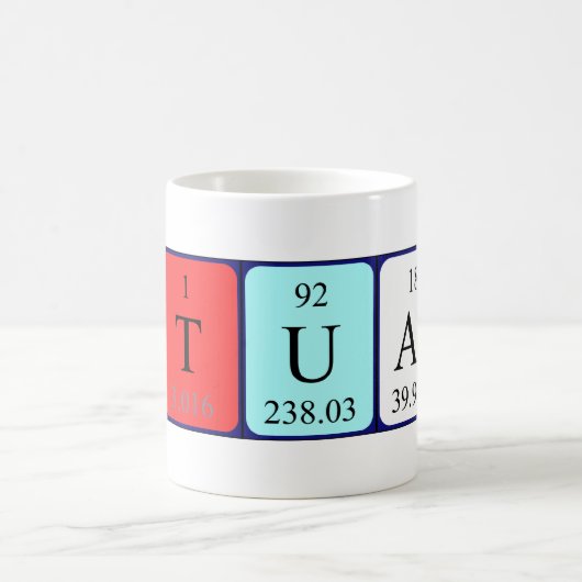 Namen-Tasse periodischer Tabelle Stuarts Kaffeetasse (Mittel)