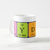 Namen-Tasse periodischer Tabelle Sydneys Kaffeetasse (Vorderseite Links)