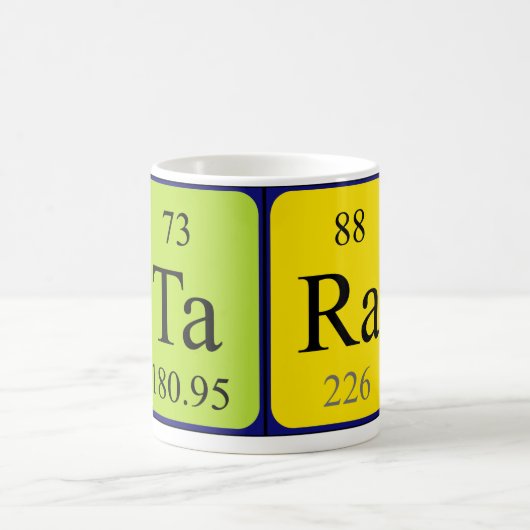 Namen-Tasse periodischer Tabelle Taras Kaffeetasse (Mittel)