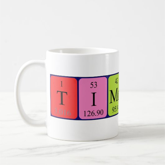 Namen-Tasse periodischer Tabelle Timothys Kaffeetasse (Links)